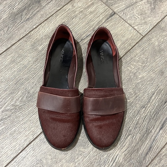 • Vince • Womens Mason Casual Slip On Fit Purple Flats Calf Hair 7 - Picture 3 of 6